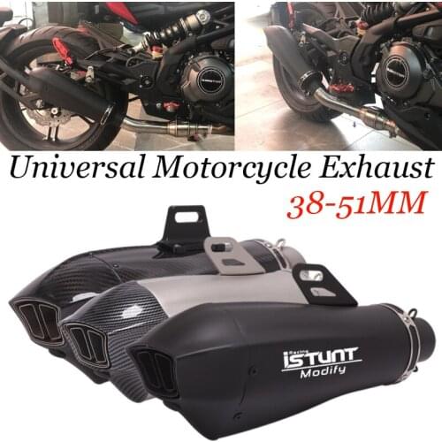 Universal 51mm exhaust motorcycl Muffler For kawasaki NINJA 650 tmax 500 tmax 530 SUZUKI gw250 ATV Dirt Pit Bike