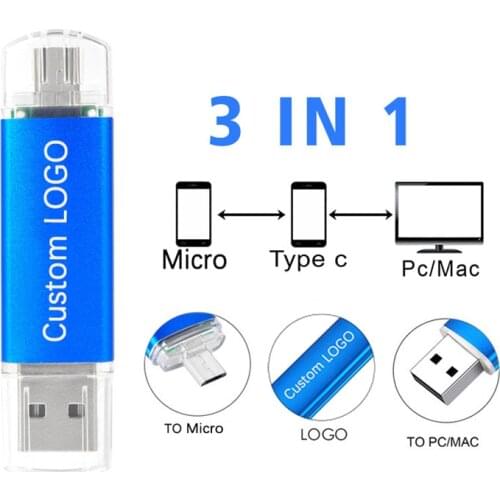 TEXT ME 3 IN 1 OTG Type C 64GB usb2.0 Pen Drive OTG USB Flash Drives 4GB 8GB 16GB 32GB pendrive USB stick