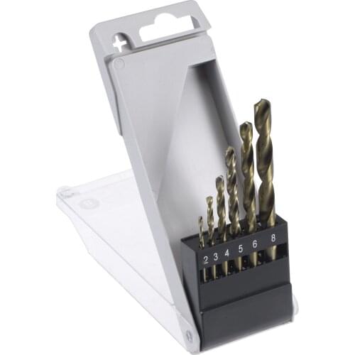 Uxcell High Speed Steel M35 Jobber Twist Drill Bit Set for Stainless Steel Alloy Wood 2mm - 8mm 6 Pcs