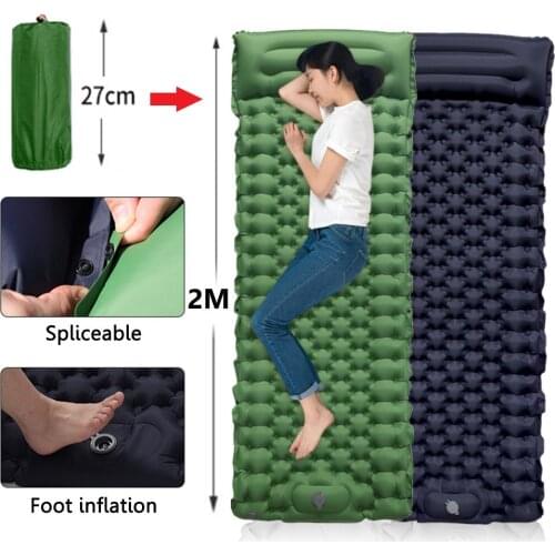 Waterproof Sleep Inflatable Mattress Ultralight Compact Air Mat Single Double Sleeping Pad Portable Travel Camping Folding Bed