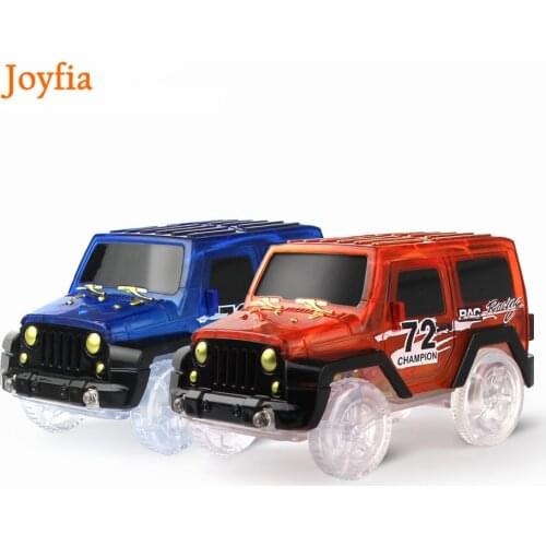 Magical Electronics LED Car Toys Flashing Lights Play with Glowing Racing Tracks Diecast Together Kids Gift