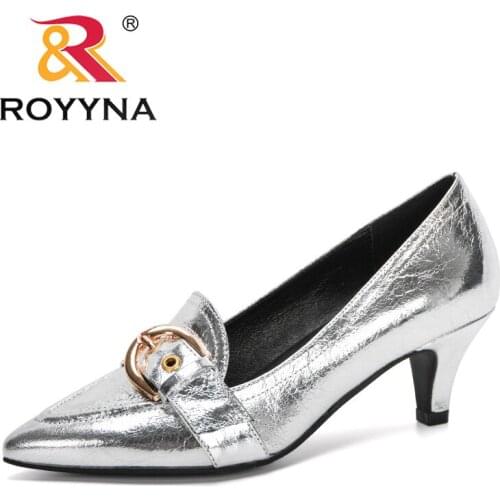 ROYYNA 2020 New Designers Work Pumps Women Shoes Elegant Heeled Women Stiletto Party Pointed Toe Thin Heels Shoes Ladies Trendy