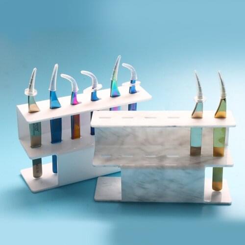 1 Set Acrylic Eyelash Tweezer Storage Holder 6Pcs Durable Convenient Tweezers Stand Shelf Holder Eyelashes extension Makeup Tool