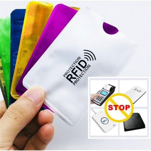 1pcs Anti RFID Blocking Reader Lock Card Holder ID Bank Card Case Protector Aluminium Metal Smart Anti-theft Credit Card Holder