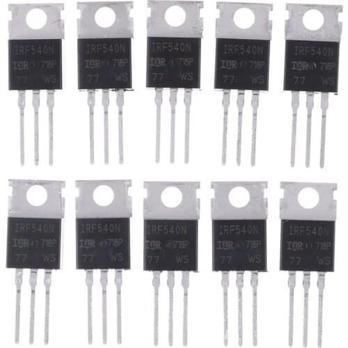 10PCS IRF540N IRF540 TO-220 N-Channel 33A 100V Power MOSFET high Performance Effect Tube Portable Size