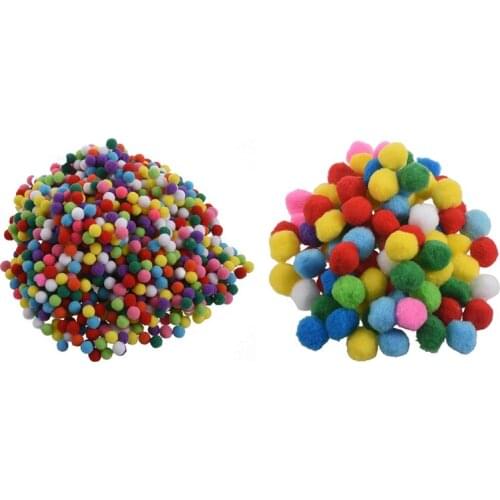 1100 Pcs Mixed Color Soft Fluffy Pom Poms Pompoms For Kids Crafts, 1000 Pcs 10Mm & 100 Pcs 35Mm