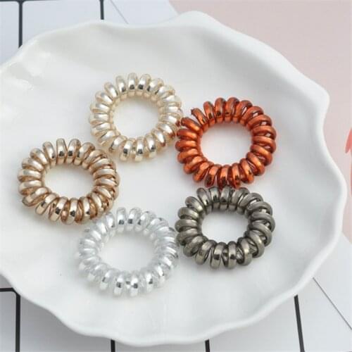 2/5 pcs Multicolor Elastic Hair Bands Spiral Shape Ponytail Hair Ties Gum Rubber Band Hair Rope Telephone Wire Hair Accessories