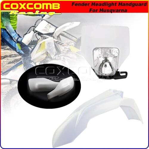 2016-2021 Enduro Supermoto Plastic Fairing Kit Head Light Front Fender Handguard Mudguard Headlamp For Husqvarna FE TE 125-701
