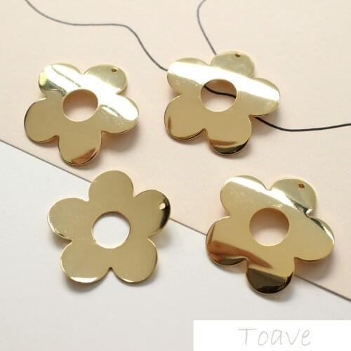4pcs/lot Flowers Flowers wu ban hua Pendant Copper Plating Package 18K Gold DIY Earrings Necklace Material Accessories