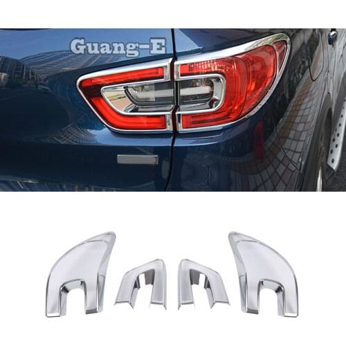 For Renault Kadjar 2016 2017 2018 2019 Car Body Rear Tail Back Light Lamp Detector Frame Stick ABS Chrome Trim Parts 4pcs