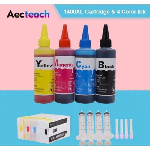 Aecteach Refill Ink Cartridge PGI1400 For Canon MAXIFY MB2040 MB2140 MB2740 Printer+ 400ml Refill Dye Ink For Canon PGI-1400XL