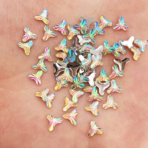 Shiny 300PCS AB Resin 6mm Triangle Flatback Rhinestone Scrapbook DIY Wedding Appliques Manicure Ornaments SF876