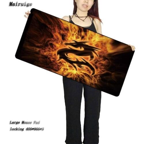 Mairuige Fire Dragon XL Speed/Control Version Large Gaming Locking Edge Mouse pad Keyboards Mat Computer Game Tablet Mouse Pad