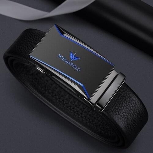 Leather personalized mens belt fashionable young peoples automatic belt buckle business pants belt