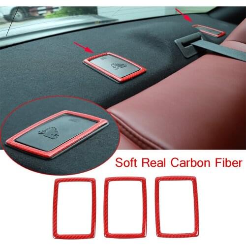 Real Carbon Fiber Seat Belt Safety Buckle Cover Fit for Dodg Challenger 2015-2020