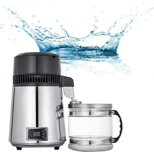 Pure Water Distiller 4L Distilled Water Softener Machine Distillation Purifier Stainless Steel Water Filter Plastic Jug Househol
