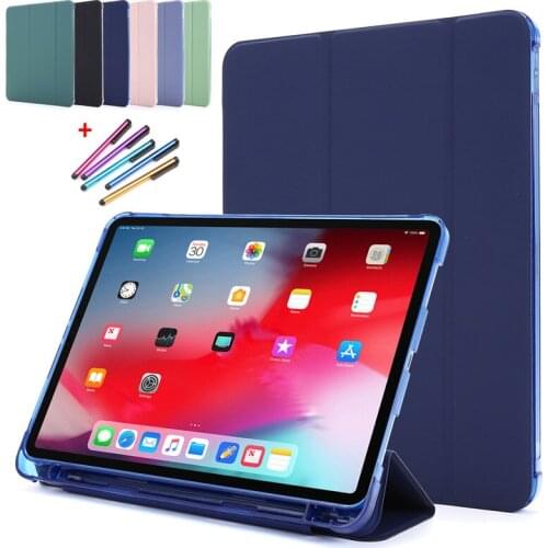 For iPad Pro 2021 Case 12.9" Tri-Fold PU Leather Soft Back Smart Cover For Funda iPad Pro 12 9 Case 2021 2020 with Pencil Holder