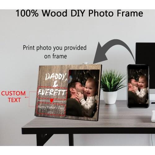 Personality Photo Customized DIY Photo Frame Natural Wood Photo Frame Wall Art Large Posters Frame Home Decor Best Fathers Gift