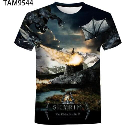 New The Elder Scrolls V SKYRIM 3D T Shirts Men Women Children Summer Casual Game T-shirt Short Sleeve Cool Tops wholesale