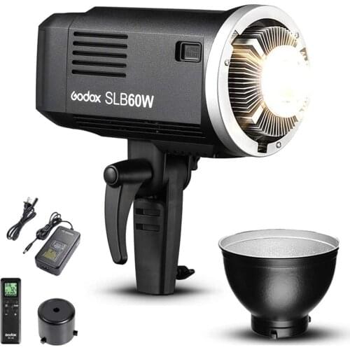 Godox SLB60W Bowens Mount LED Video Light,60W White Version 5600K Continuous Output Lighting with Battery & Remoter &Charger