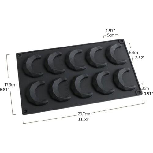 Faceted Moon Pendant Silicone Molds Diamond Crescent Moon Resin Casting Molds