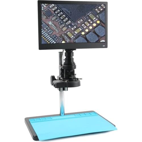 HDMI 38MP 1080P USB Industrial Lab Digital Video Recorder Microscope Camera 200X 500X C Mount Lens 10.1" 12.5" IPS LCD Monitor