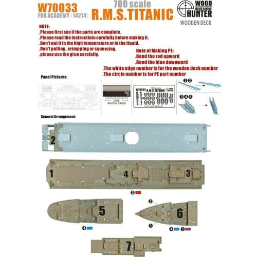 Hunter W70033 1/700 Wood deck RMS TITANIC FOR ACADEMY 14214