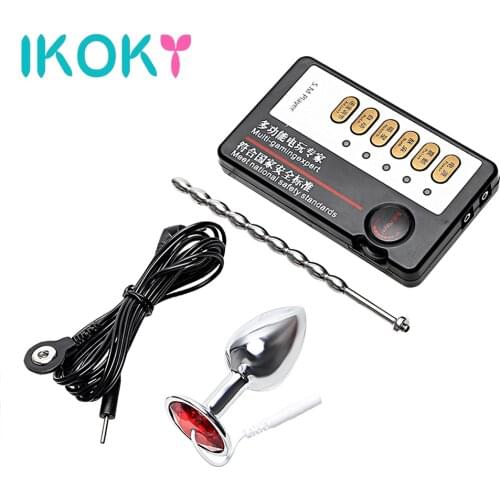 IKOKY Therapy Massager Sex Toys For Men Masturbation Medical Themed Toys Anal Plug Electric Shock Set Catheters Sounds