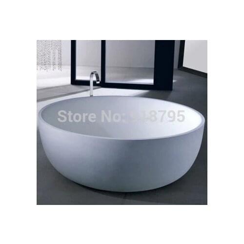 1350x490mm Solid Surface Stone CUPC Approval Bathtub Round Freestanding Corian Matt Or Glossy Finishing Tub RS6521