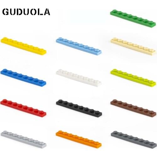 Guduola Building Block Plate 1X8 MOC Parts Compatible 3460 Base Brick Thin Figures Blocks Small Particles Blocks 76 pcs/lot