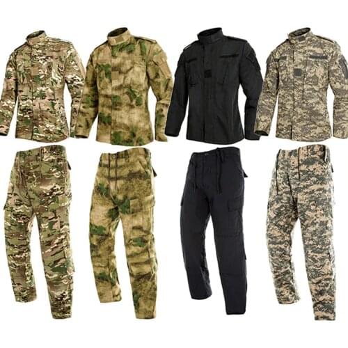 Adult Man Hunting Military Uniform Desert Training Camouflage Tactical Coat Jacket Trousers Set for Male Special US Army Suit