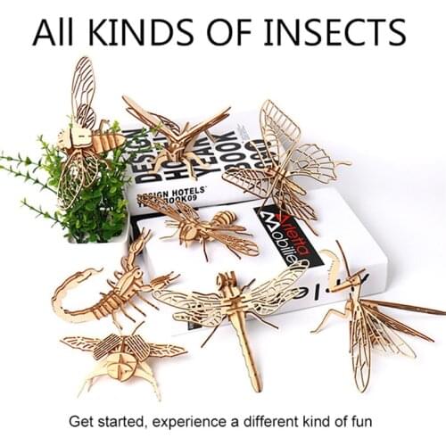 Laser Cutting DIY 3D Wooden Puzzles Handmade Assembly Model Wood Craft Kits Desk Decoration Toys for Children Kids