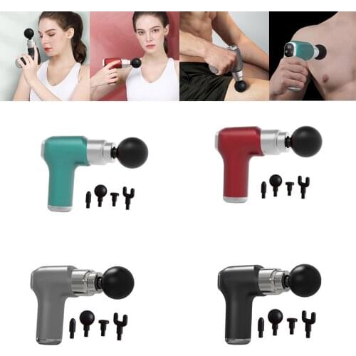 Massage Gun Quiet with 4 Heads 2000mAh Tools for Neck Pain Relief Gym Office Electric Portable Muscle Massage Gun
