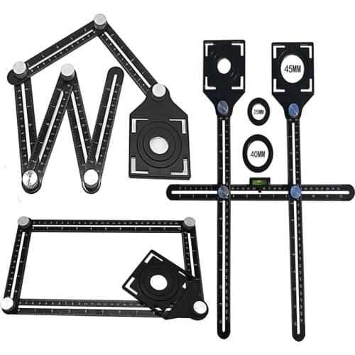 Multi Angle Measuring Folding Ruler Alloy Angle Finder Template Tool Folding Ruler Brick Tile Wood Corner Positioning Tools