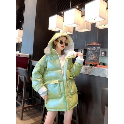 Fashion Candy Color Jacket Women Winter Warm Windproof Cotton Coat Loose Autumn Winter Padded Parkas Womens Large size Coats