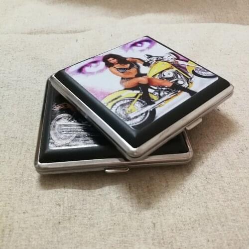Motorcycle lady Biker Cigarette box of 20pc smoking gift for leather Cigarette Case Box of motor live to ride biker rider boxs