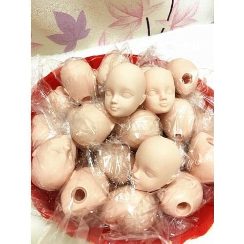 O for U 100 Pcs/lot Soft Plastic Toy Practice Makeup Doll Head 1/6 White Double-fold Eyelid DIY Heads For Barbies BJD Make Up