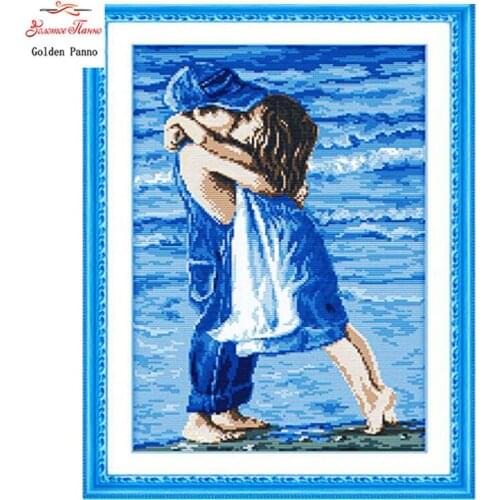 Golden panno,Needlework,Embroidery,DIY Portrait Painting,Cross stitch,kits,11ct little couple Cross-stitch,Sets For Embroidery