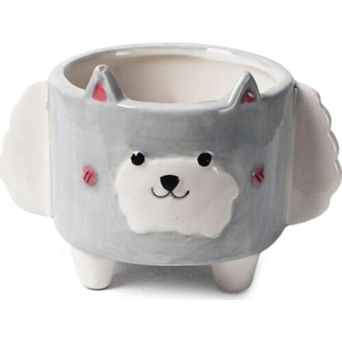 Desktop Decoration Cartoon Succulent Ceramic Fleshy Flowerpot Cute Animal Office Biodegradable Ceramics Home Decorating