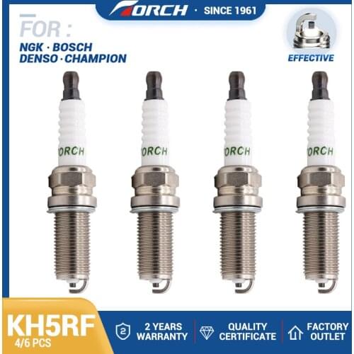 NEW 4/6PCS TORCH Spark Plug KH5RF Replace for Champion REC9MCLX Bosch F000KE0P24 Brisk 1863 Denso KH16TT Beru UXT13 NGK LFR5B