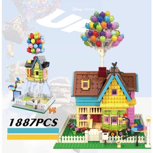 NEW Pixar UP Balloon House Tensegrity Sculptures Anti Gravity Dynamics Physics Balance Building Blocks Classic Bricks Toys Gifts