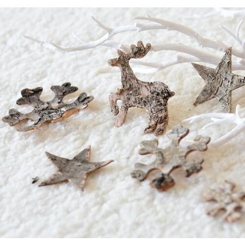 Nuoji Sen birch bark snowman elk accessories idyllic decoration diy Christmas decorations (6 packs)