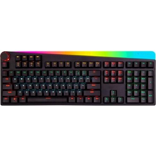 Optical Switch Mechanical Keyboard 112 keys New Light Strip Mechanical Volume Knob LED Backlit Wired Keyboard for PC Gamer