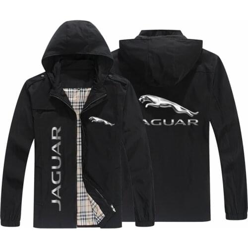 2021 Autumn Winter Hoodie Jackets Jaguar Car Logo Printing Hooded Jacket Loose Long Sleeve Winter Coats Fashion Windbreaker
