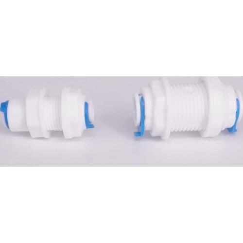Fit for 1/4" 3/8" OD Tube Bulkhead Thread 3/8" 1/2" BSP With Nut Connector Fitting Aquarium Reverse Osmosis RO Water dispenser