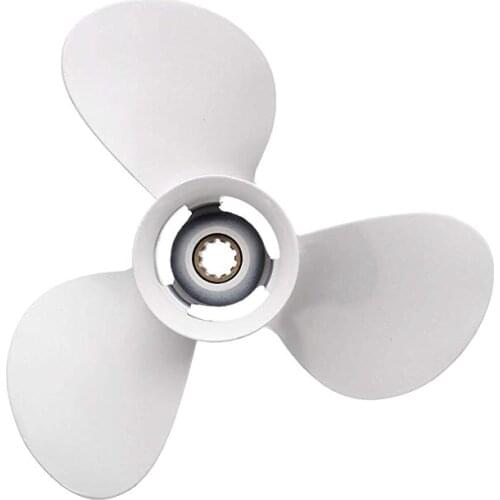 Outboard Propeller 664-45954-01-El 9-7 / 8 X 12 Suitable For Yamaha 20-30Hp Aluminum Alloy 3 Blade Black 10 Spline Tooth R Rotat