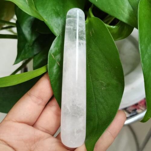 Natural Jade Wand White Crystal Massage Wand Natural Stone Body Massage Stick Face Massager Bar Beauty Sticks