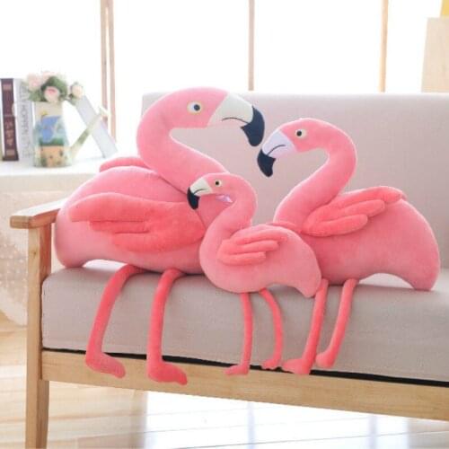 Pink Girl Heart Flamingo Dude Plush Toy with Sleeping Pillow Cloth Doll Gift for Children and Girls