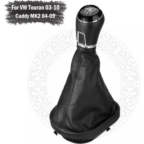 5/6 Speed Manual Gear Shift Knob Gearstick Gaiter Boot For VW Touran 2003-2010 Caddy MK2 2004 2005 2006 2007 2008 2009