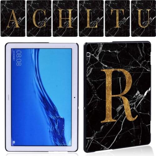 Hight-quality Tablet Hard Shell Case For Huawei MediaPad T5 10 10.1 Inch Blackmarble Series Durable Plastic Case + Free Stylus